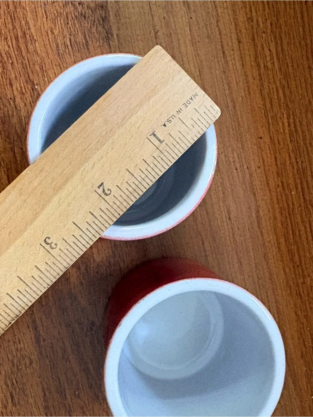 Set of 2 Red La Fermiere Bisou Bisou Yogurt Cups